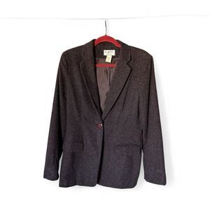 Vintage Mary McFadden Wool Blend Blazer Eggplant Dark Purple Size 6